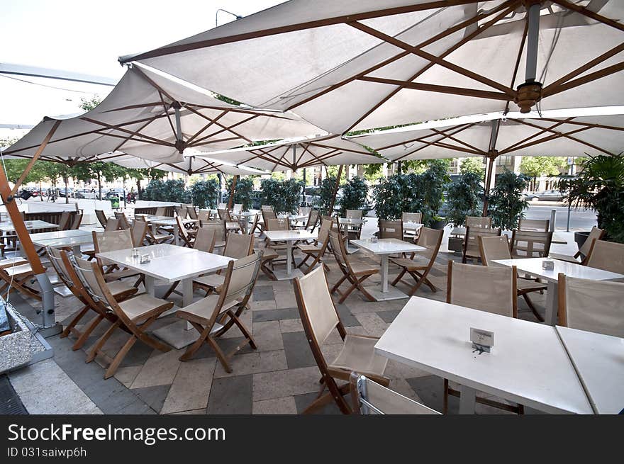 Armchairs and chairs for outdoor bar and restaurant with gazebo. Armchairs and chairs for outdoor bar and restaurant with gazebo