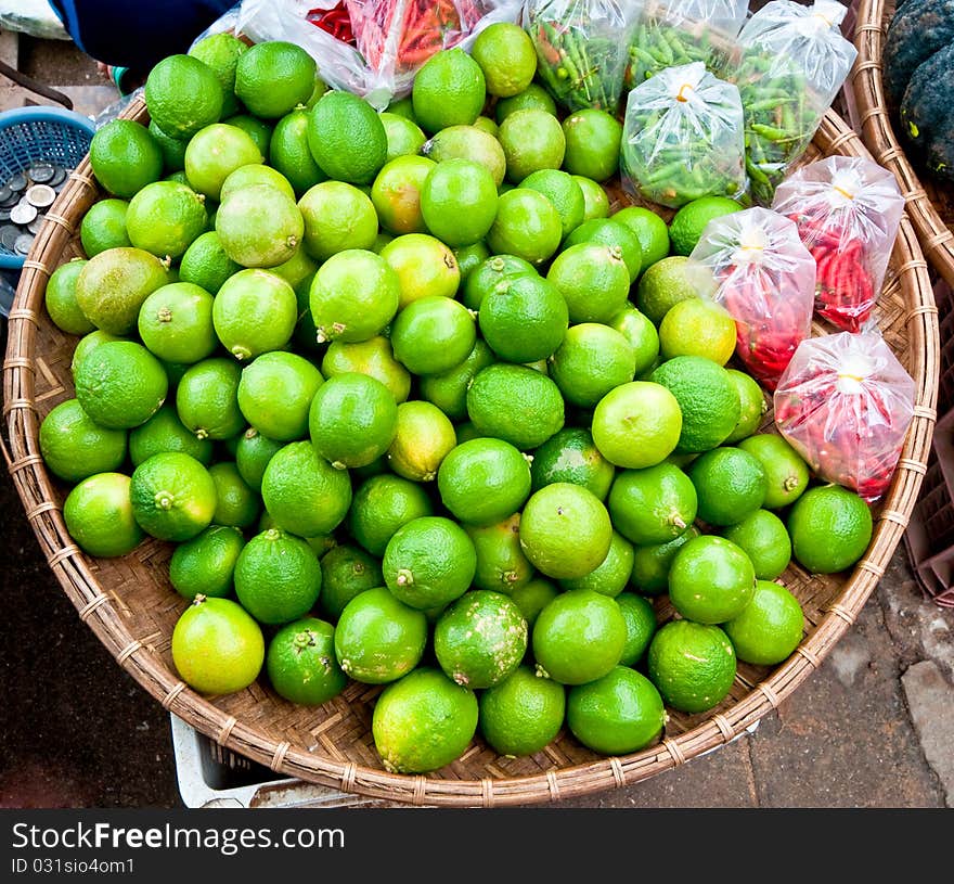 The Green lime with red chili