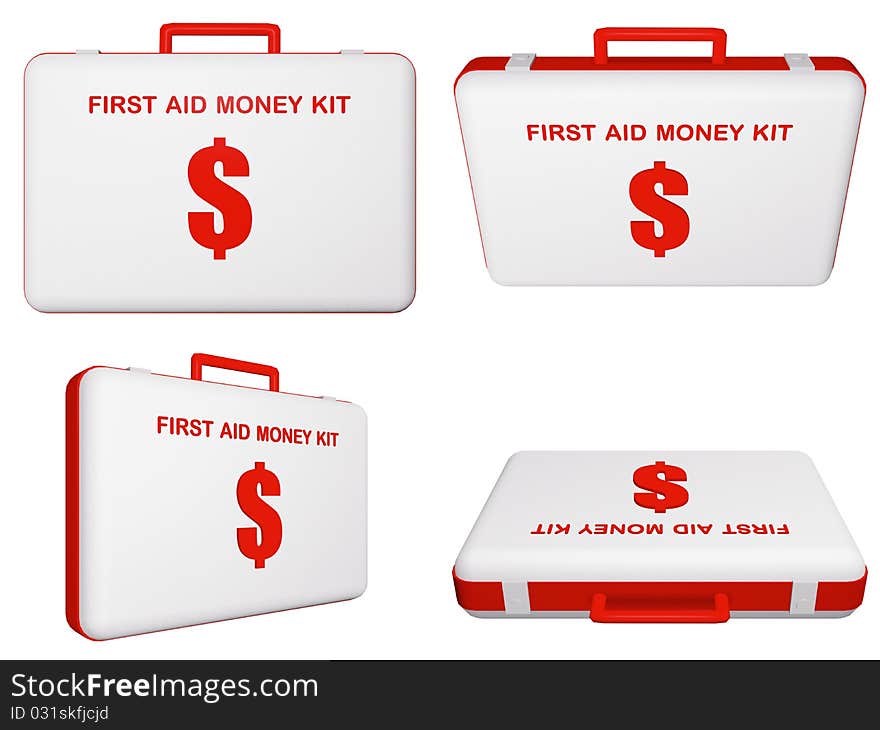 Set of first aid money (dollar) kit.