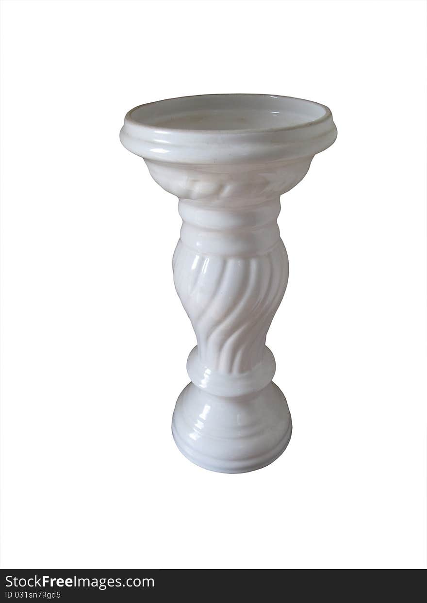 White urn shaped vase