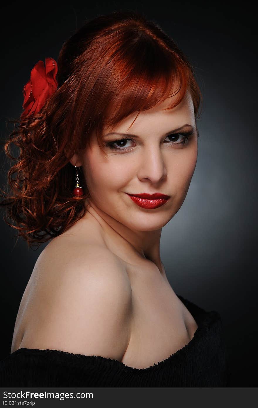 Beautiful redhead woman