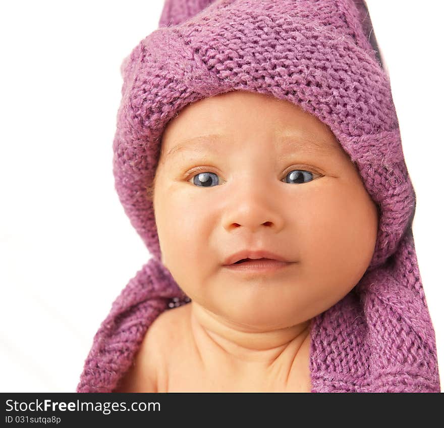 Close-up portrait of a sad baby