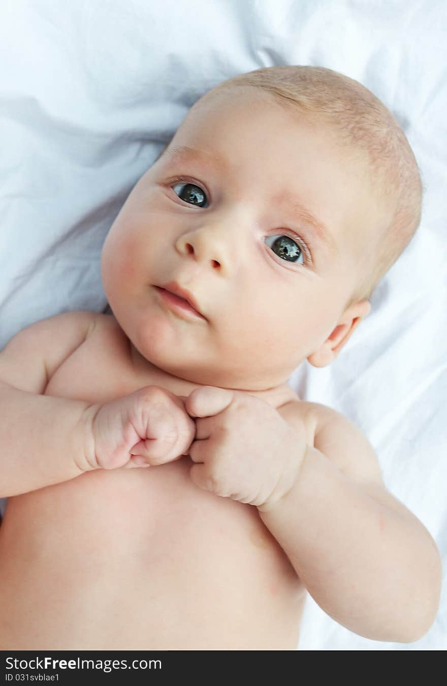 Close-up portrait of an adorable baby