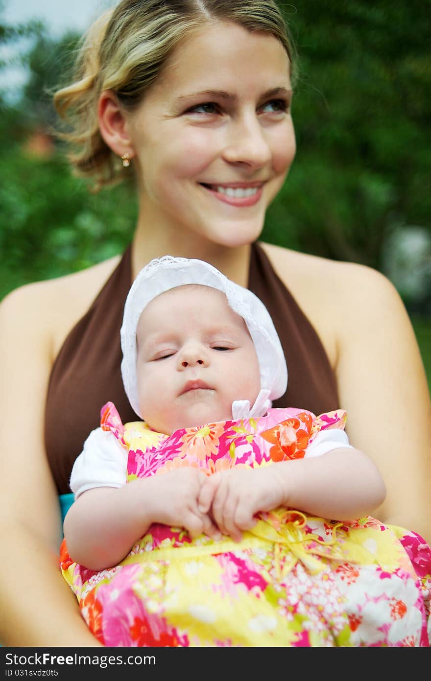 Mother holding a  baby girl. Mother holding a  baby girl