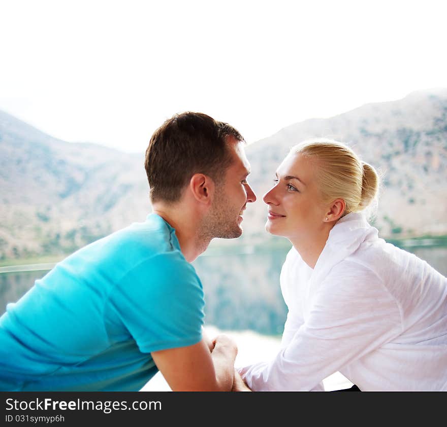 Beautiful couple outdoors