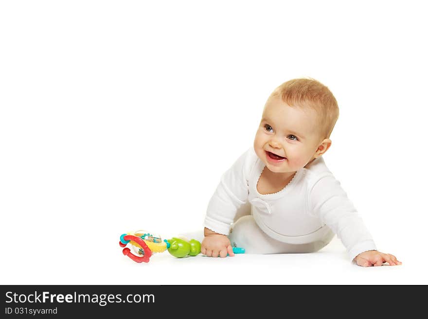 Adorable baby isolated on white background