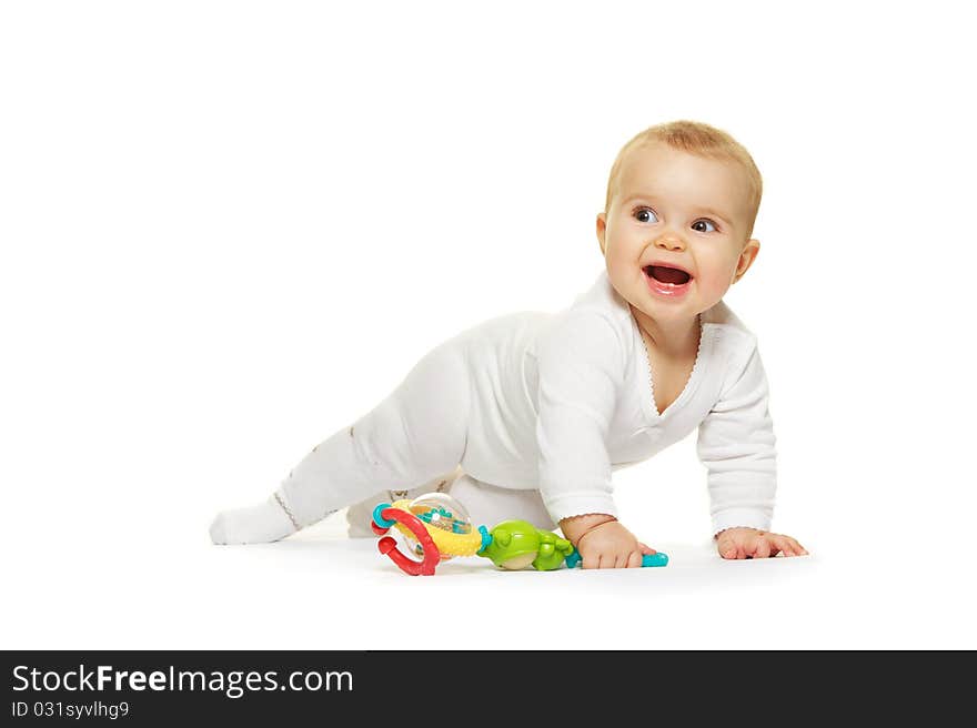 Adorable baby isolated on white background