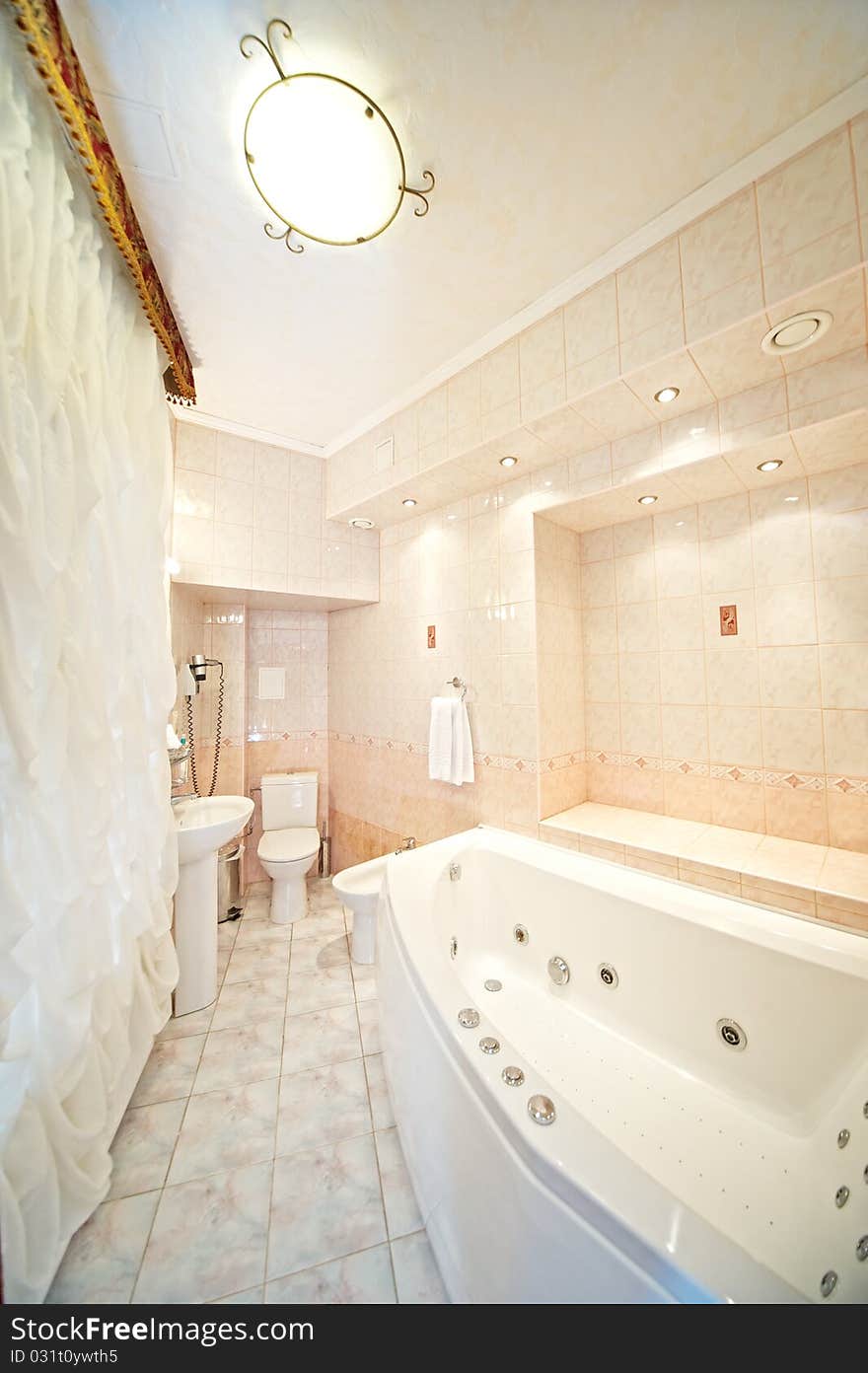 Picture of a hotel bathroom interior