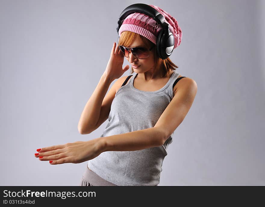 Stylish dancing young girl