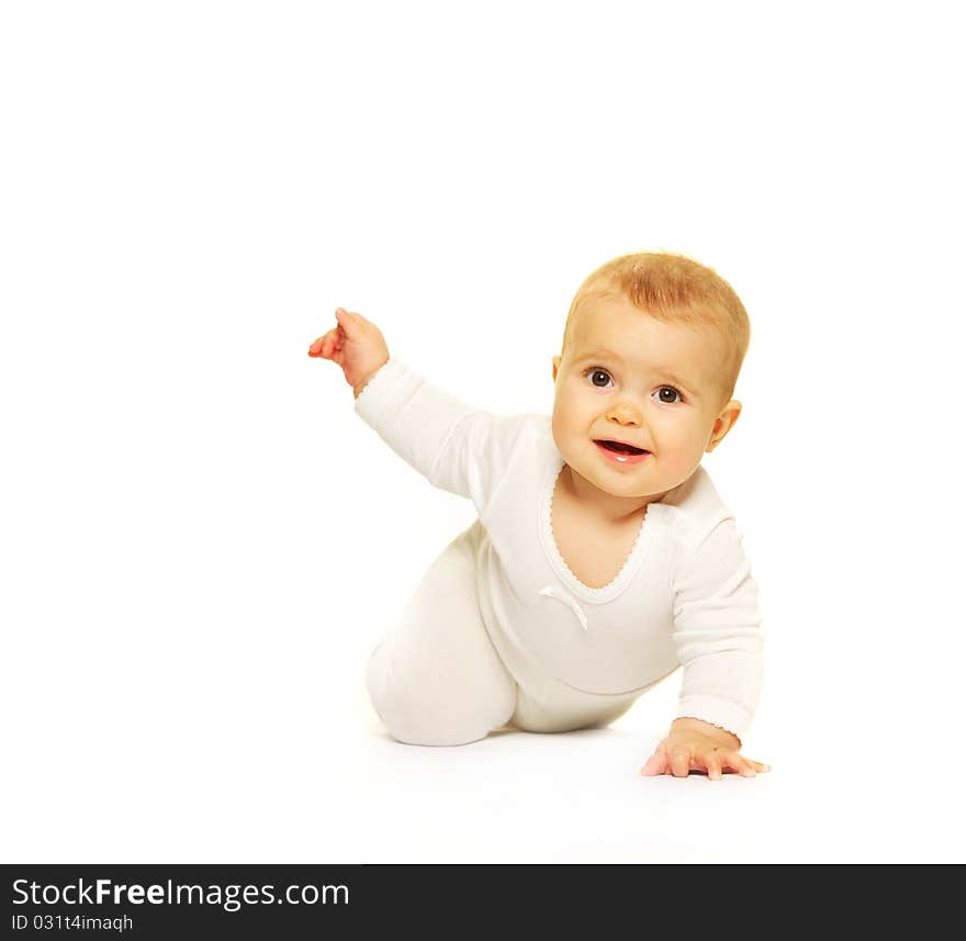 Adorable Baby Isolated On White Background