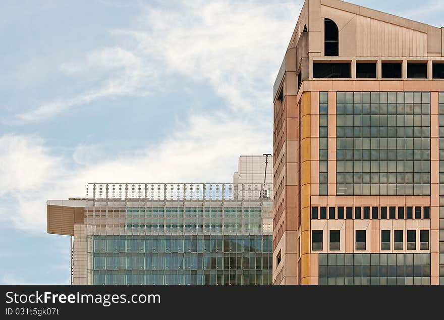 Detail of a Glass building in Milan