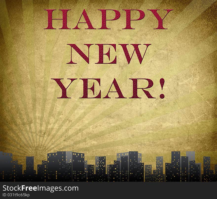 "Happy New Year" in Framework, colorful background scenery. "Happy New Year" in Framework, colorful background scenery