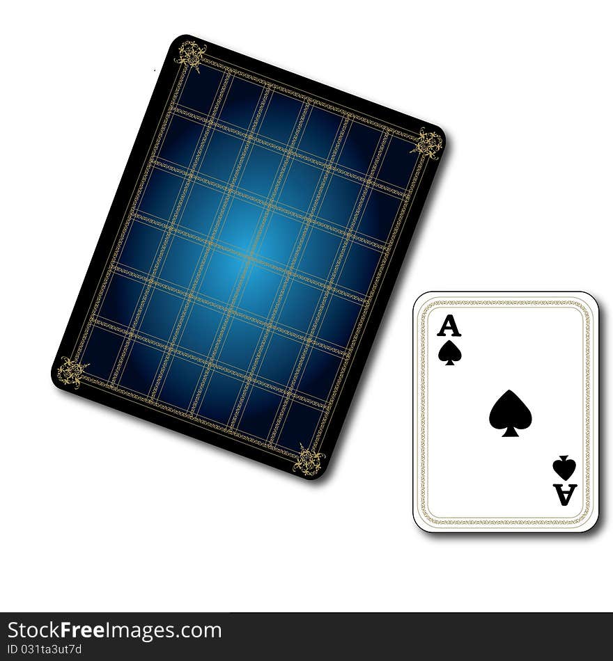 Poker Spades Card that designed blue in color