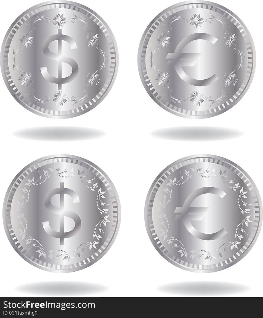 Silver coins set