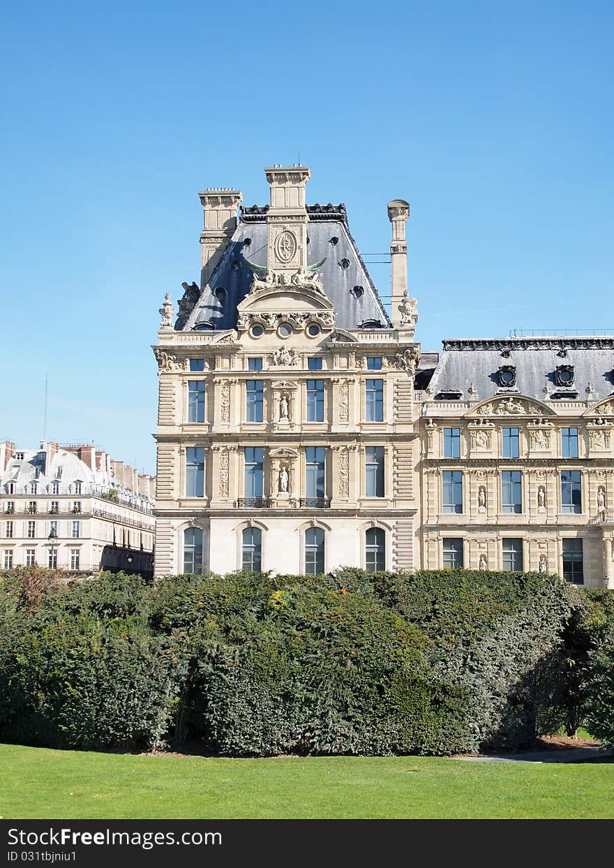 The Louvre museum is a famous art gallery in Paris, France. (vertical). The Louvre museum is a famous art gallery in Paris, France. (vertical)