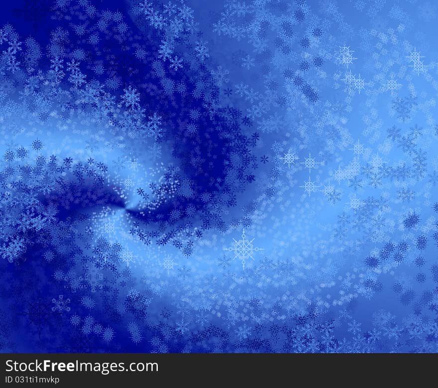 Dark blue christmas background with snowflakes.