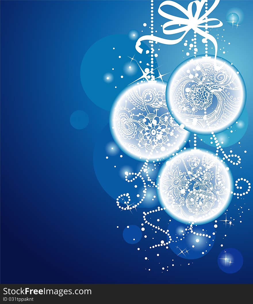 Christmas balls back, illustration