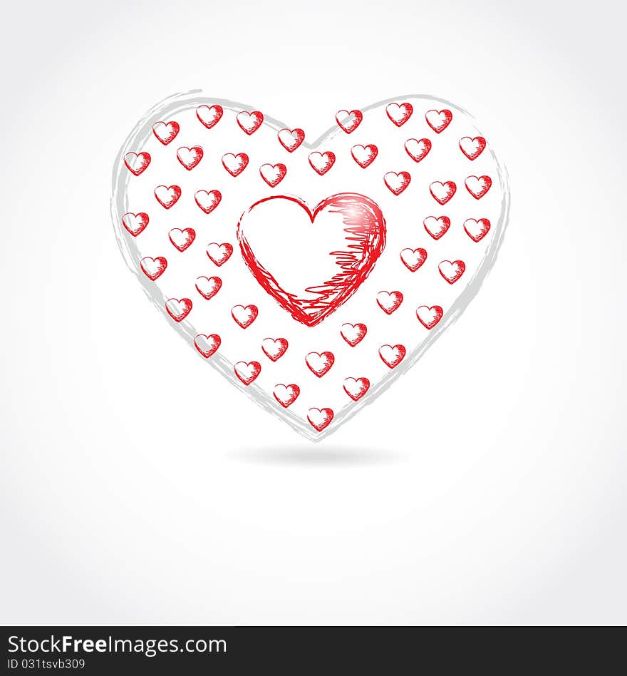 Valentine card. Hand drawn vector