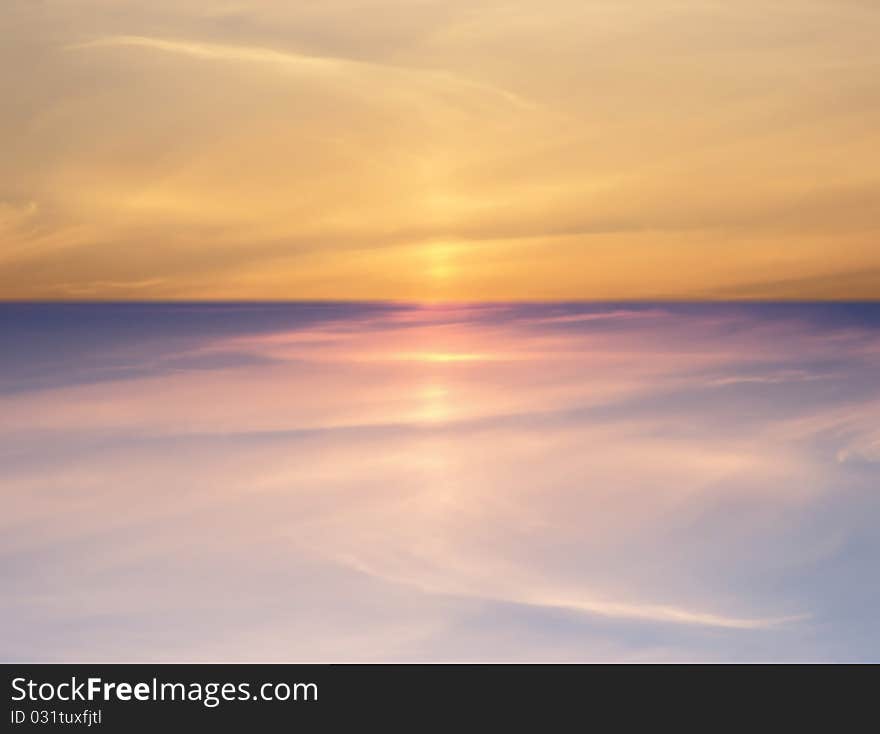 Abstract image of two surfaces in warm and cold colors