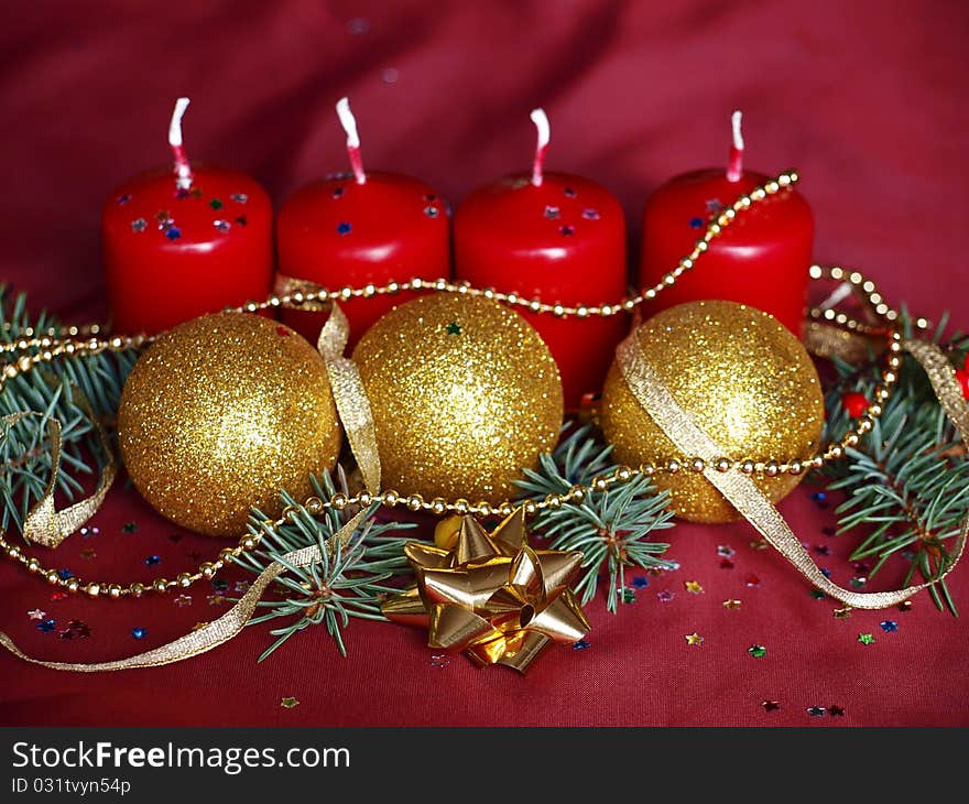 Advent decoration with candles ready on time of Advent