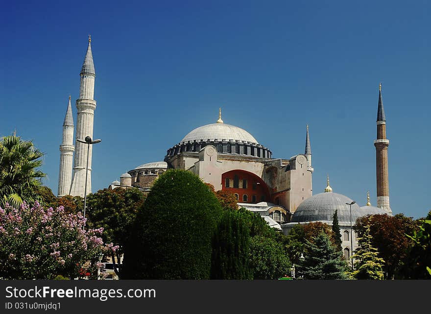 hagia sofia museum and sultanahmet square. hagia sofia museum and sultanahmet square