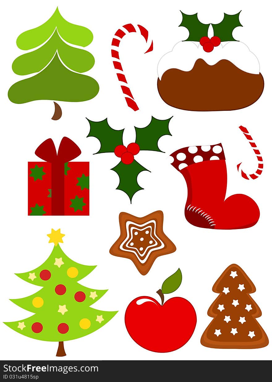 Christmas collection of icons. Vector illustration. Christmas collection of icons. Vector illustration