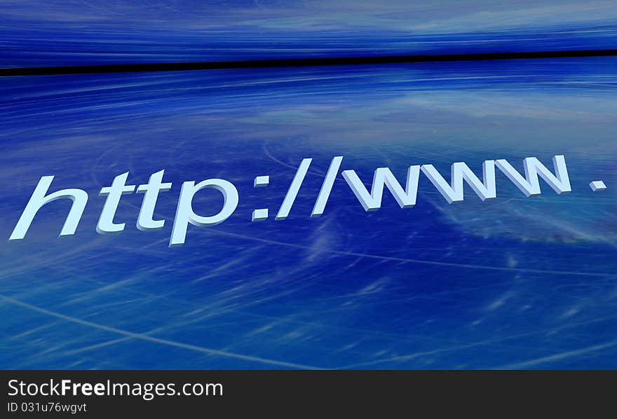 World white web text on a blue background. World white web text on a blue background