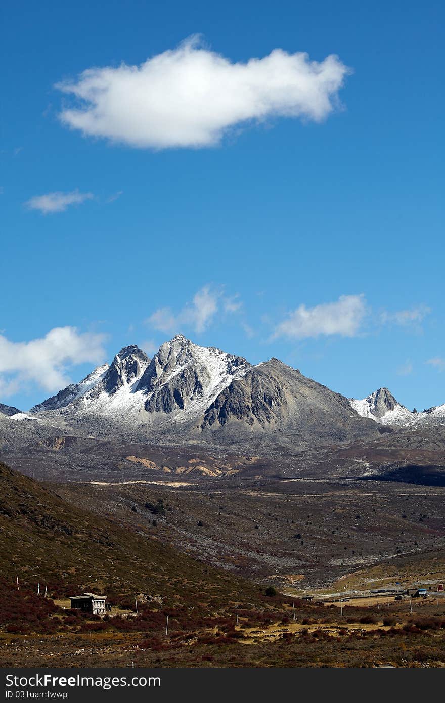 Snow mountain in chuanxi plateau,near xinduqiao,where knows as heaven of photography