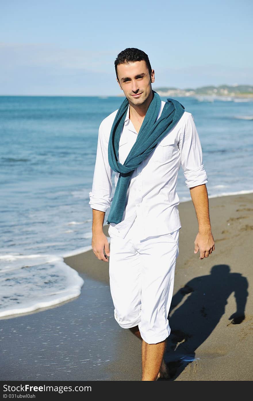 Young man at beach