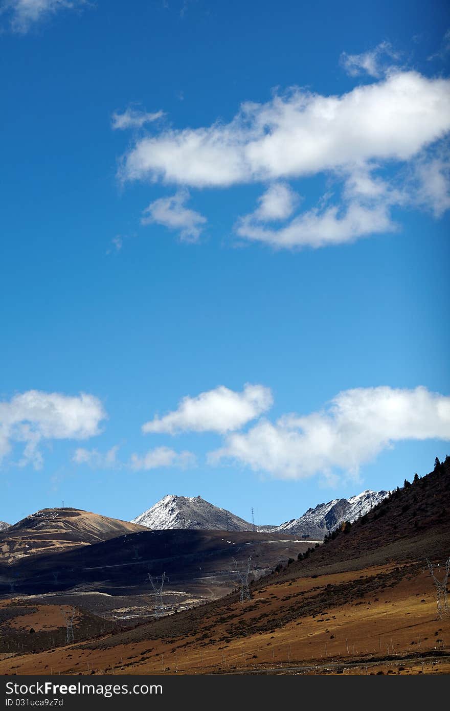 Snow mountain in chuanxi plateau,near xinduqiao,where knows as heaven of photography