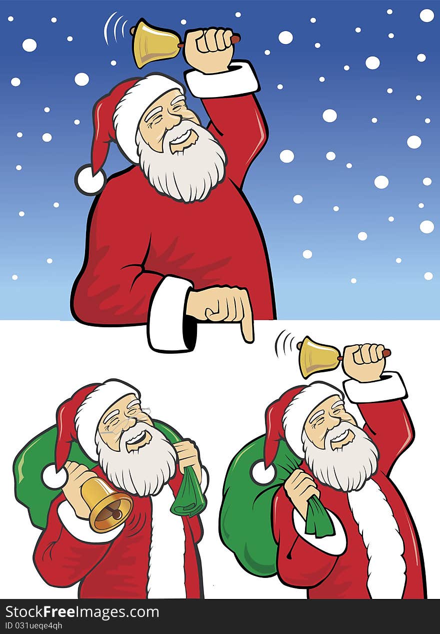 Set of santa illustrations