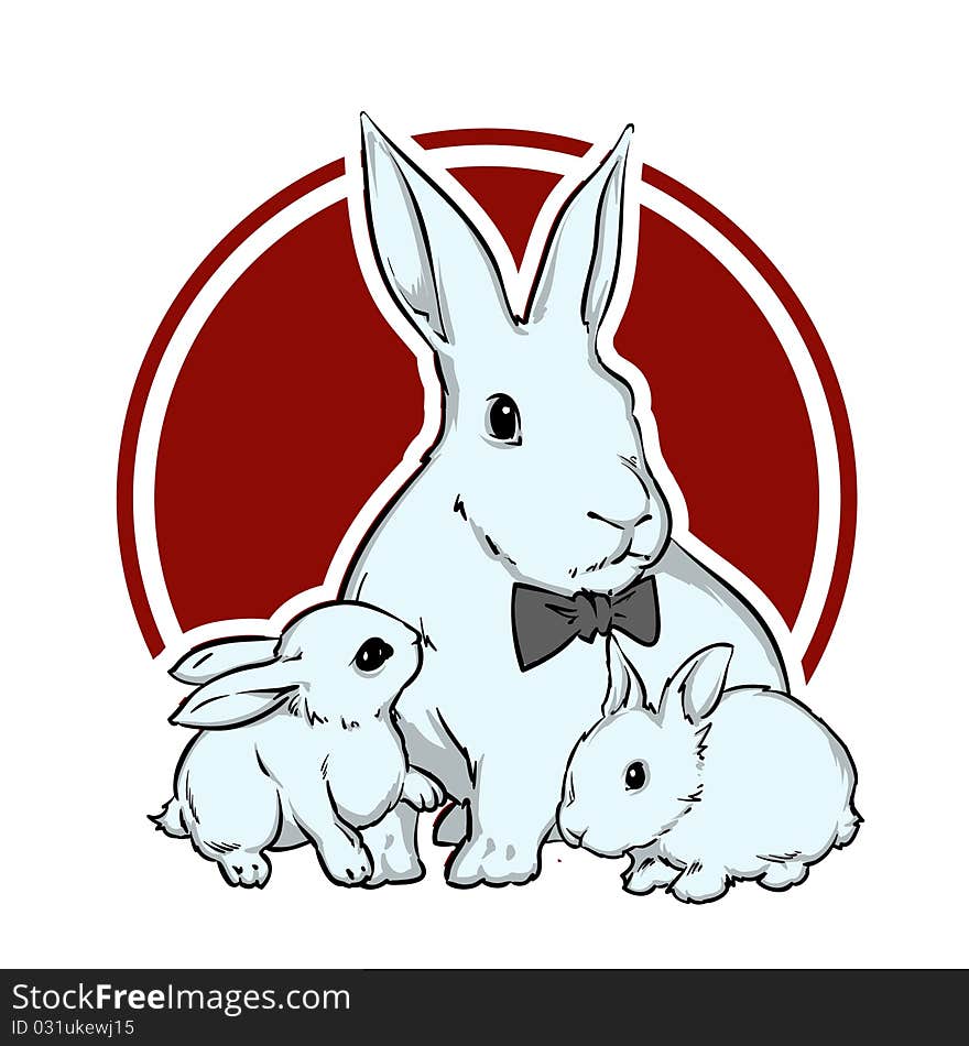 Illustration of 3 Easter bunnies. Illustration of 3 Easter bunnies.