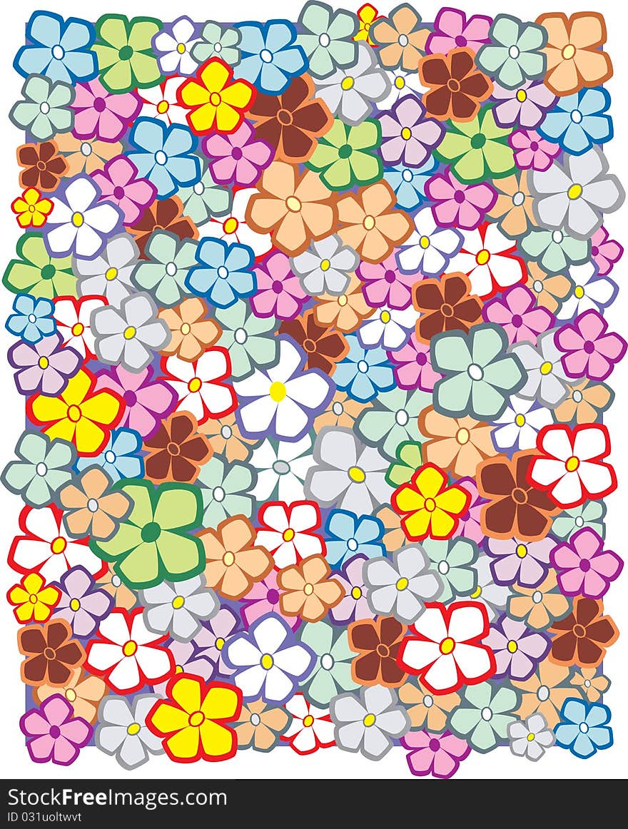 Decorative, varicoloured background with floral ornament. Decorative, varicoloured background with floral ornament