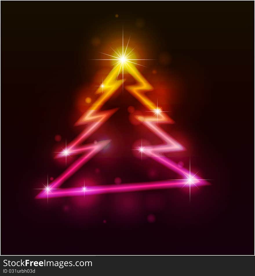 Christmas fur-tree. Vector illustration. Eps10