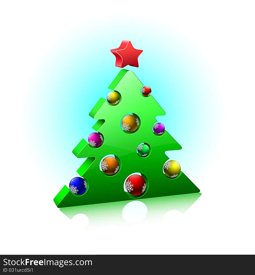 Christmas fur-tree. Vector illustration. Eps10