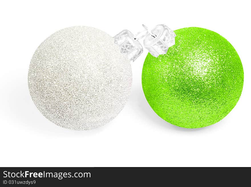 The Christmas decoration ball isolated