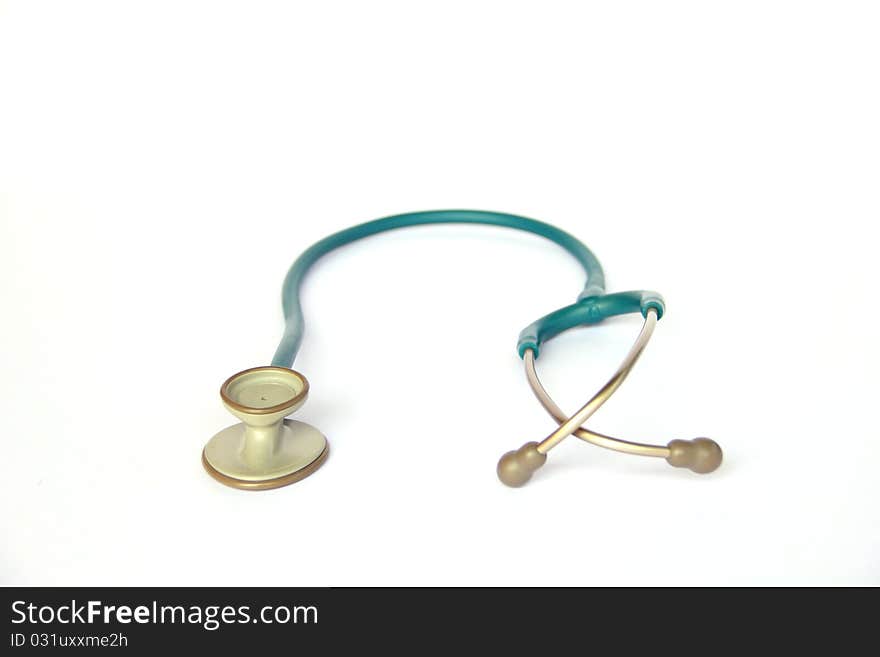 The stethoscope on white background