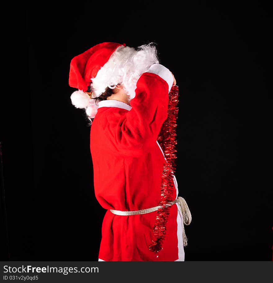 Santa clause in his red costume