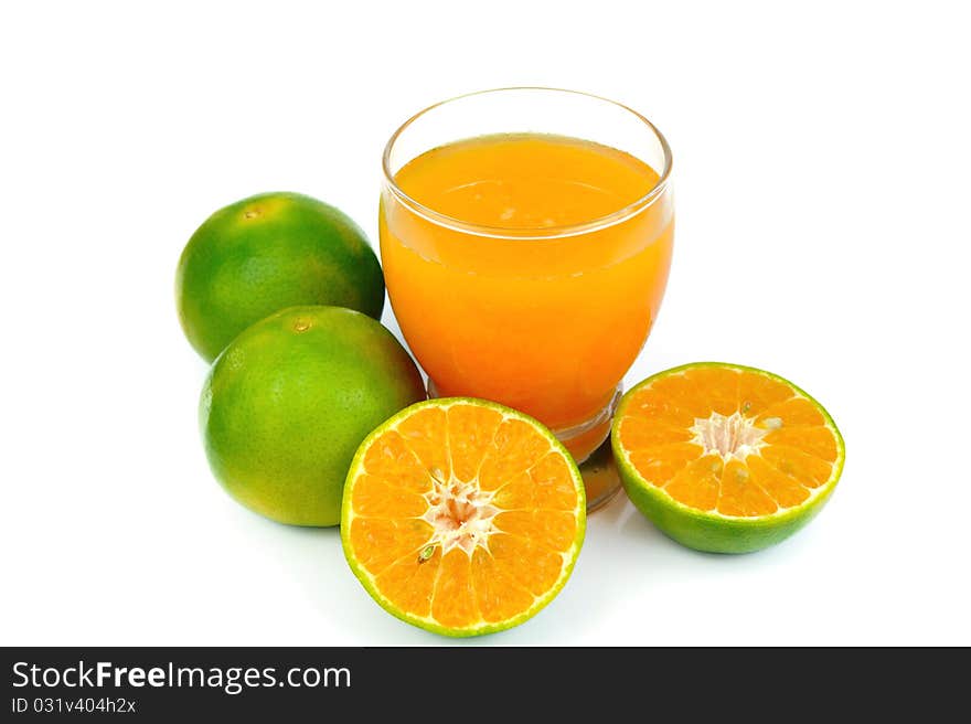 Orange juice Isolated on white.