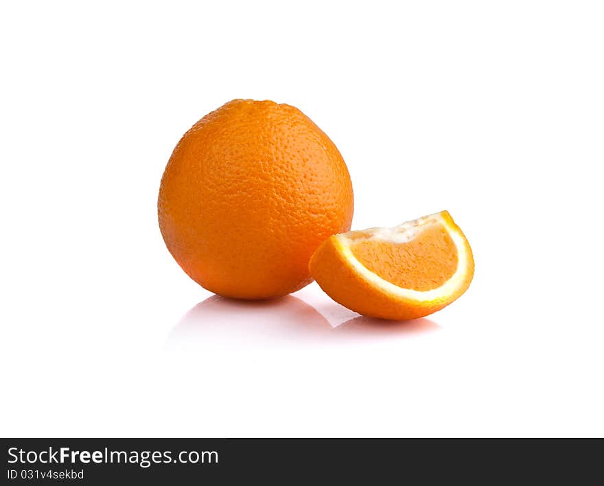 Orange On White Background