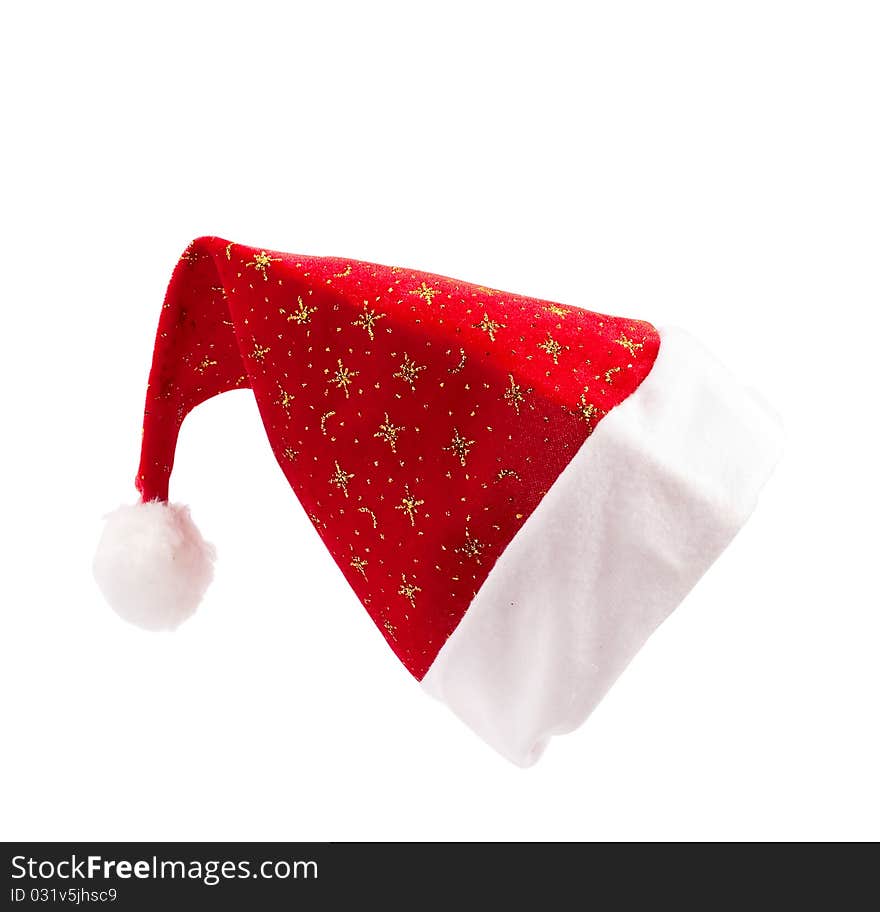 Santa Claus hat on white background