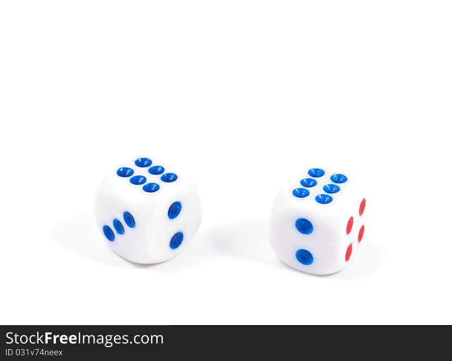 Dice on a white background