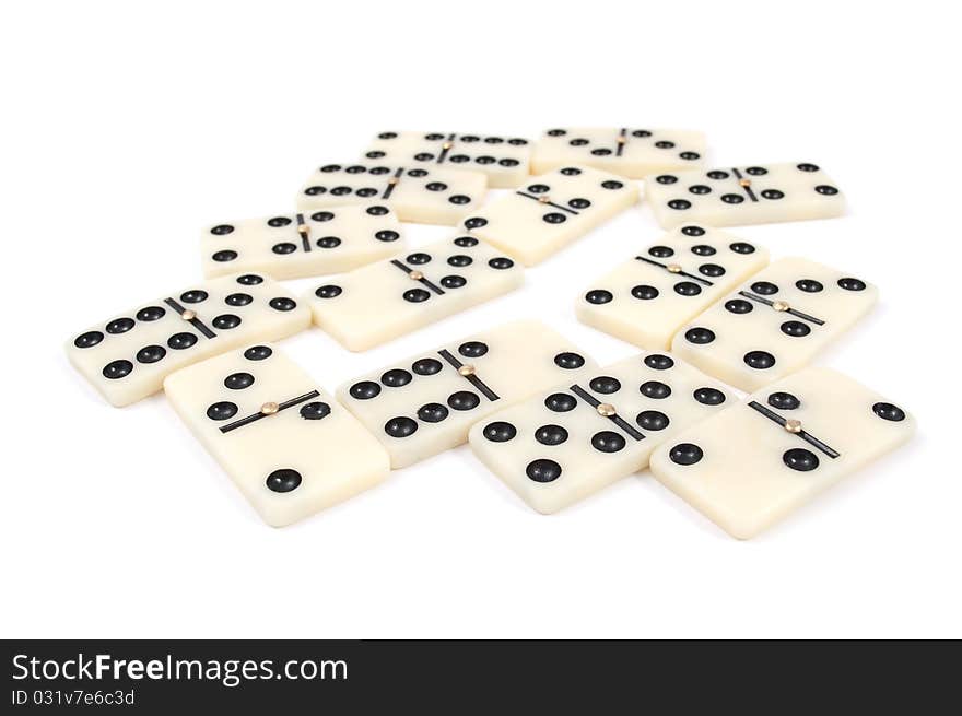 Dominos on a white background