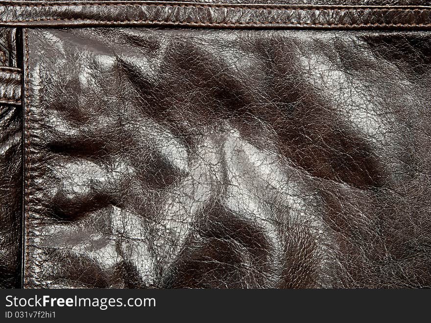 Natural brown leather texture. Studio shot. Natural brown leather texture. Studio shot