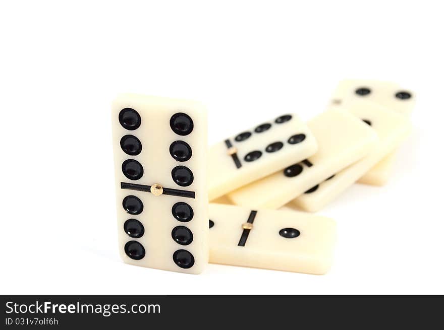 Dominos on a white background