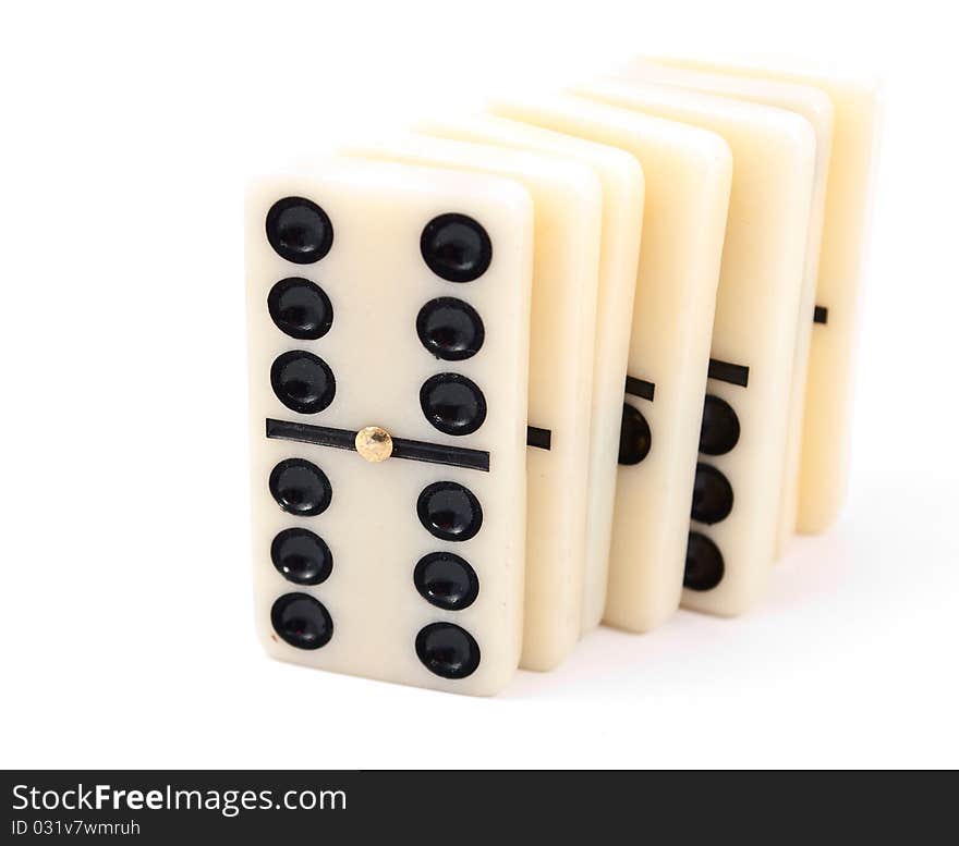 Dominos on a white background