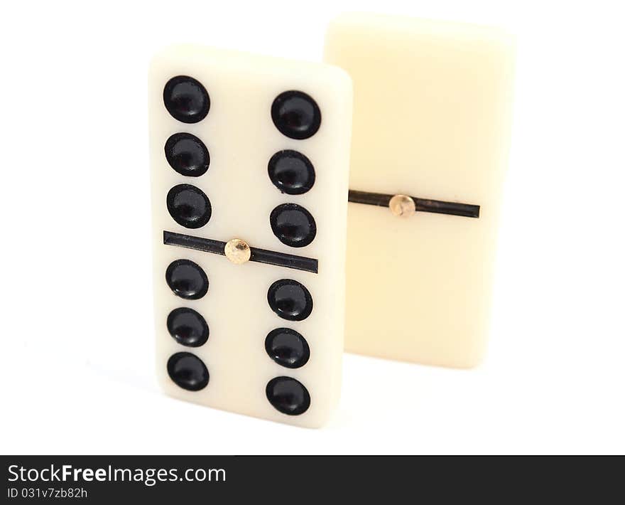 Dominos on a white background