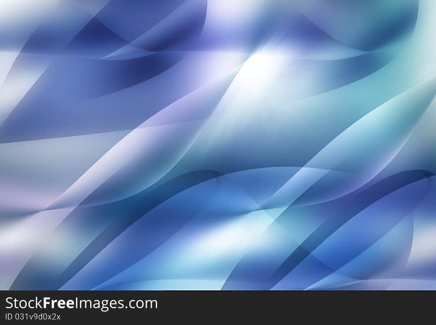 Abstract background, blue waves, gradient color