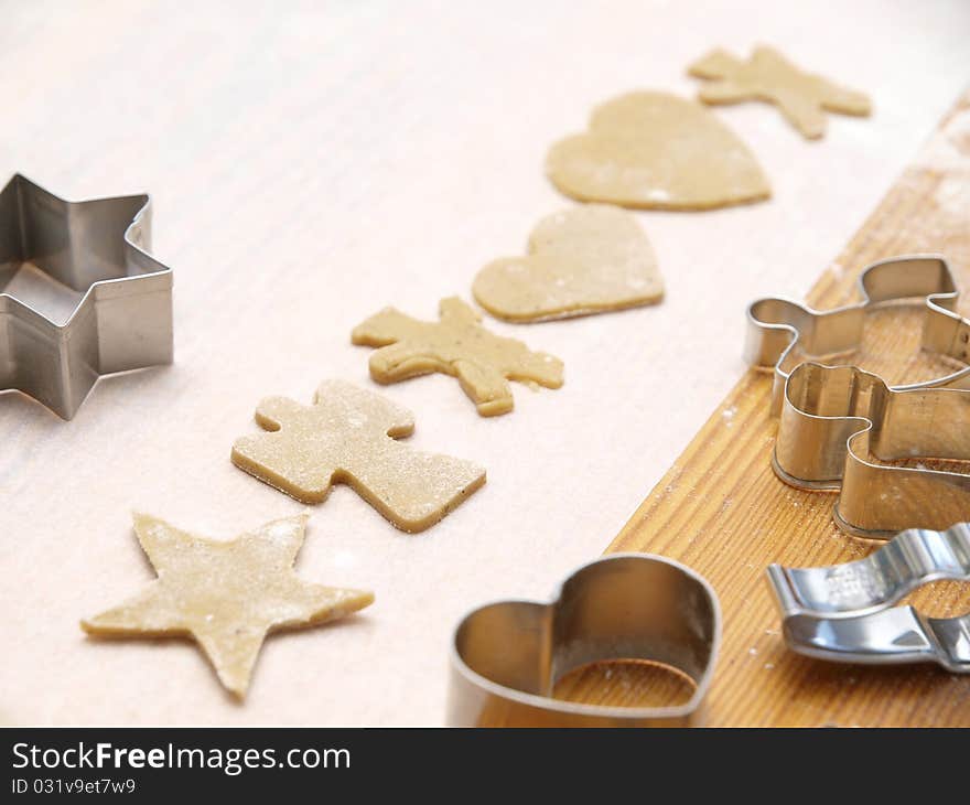 Christmas cookie baking on a table