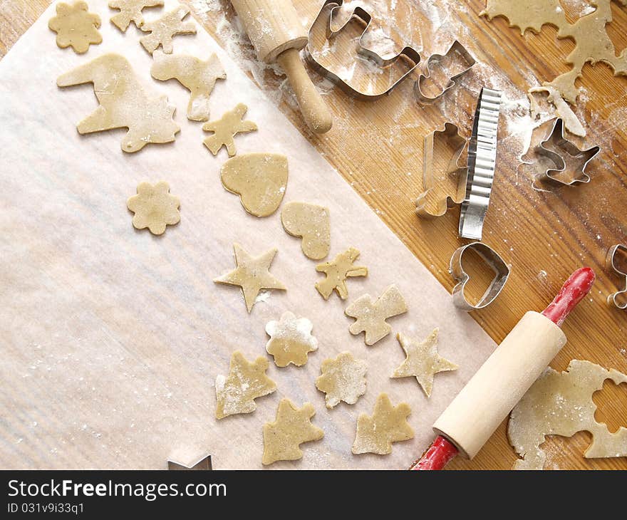 Christmas cookie baking on a table